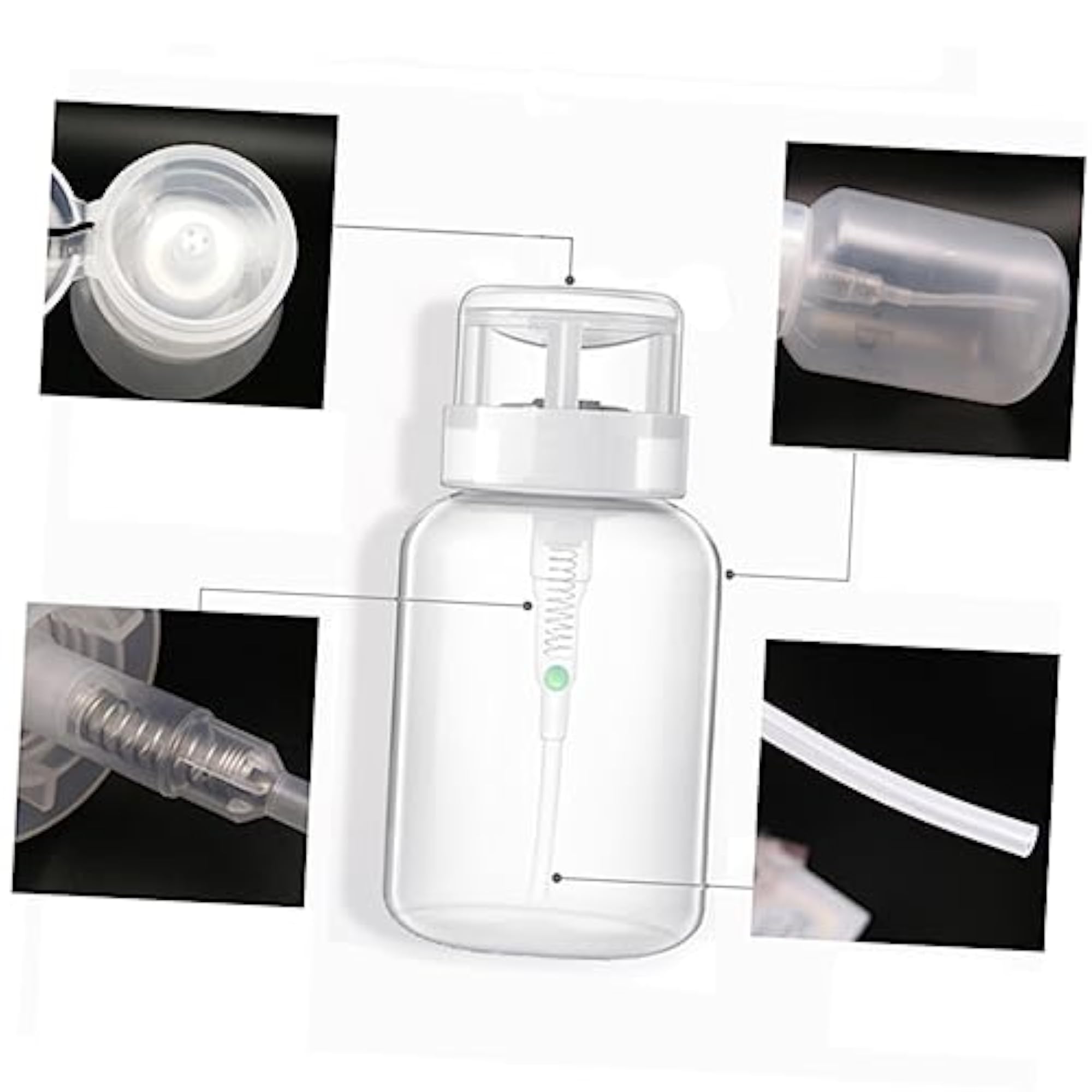 2pcs Nail Polish Remover Bottles Pump Dispenser